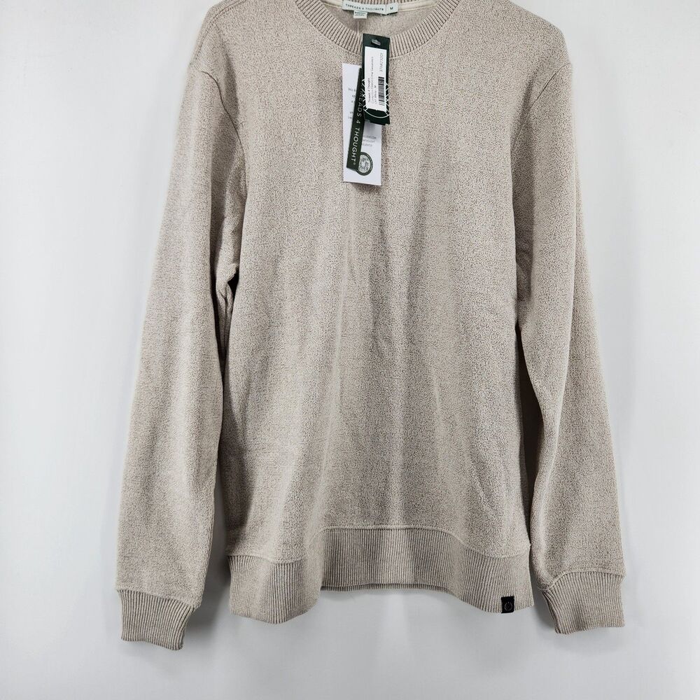 Threads 4 Thought Men's Off White Medium Corey Eco Fleece Crew Sweatshirt NWT